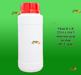 Chai Nhựa HDPE/ PAPE/ COEX 500ml ø50mm Trơn Vai Vuông
