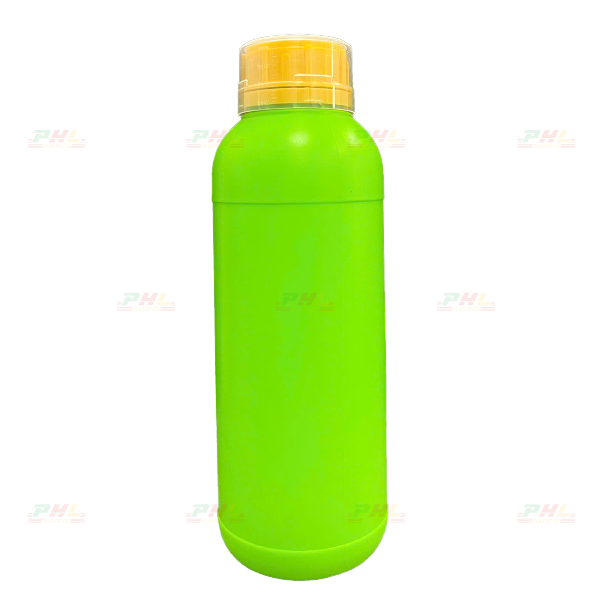 Chai HDPE/COEX 1000mL (1Lit) ø50mm Tròn Hai Gờ - Xanh Lá Non