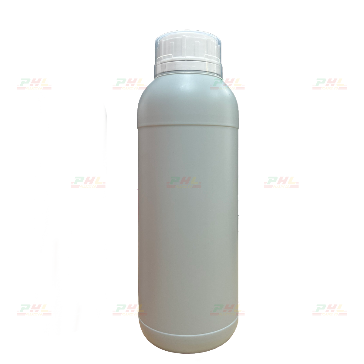 Chai HDPE/COEX 1000mL (1Lit) ø50mm Tròn Hai Gờ - Xám