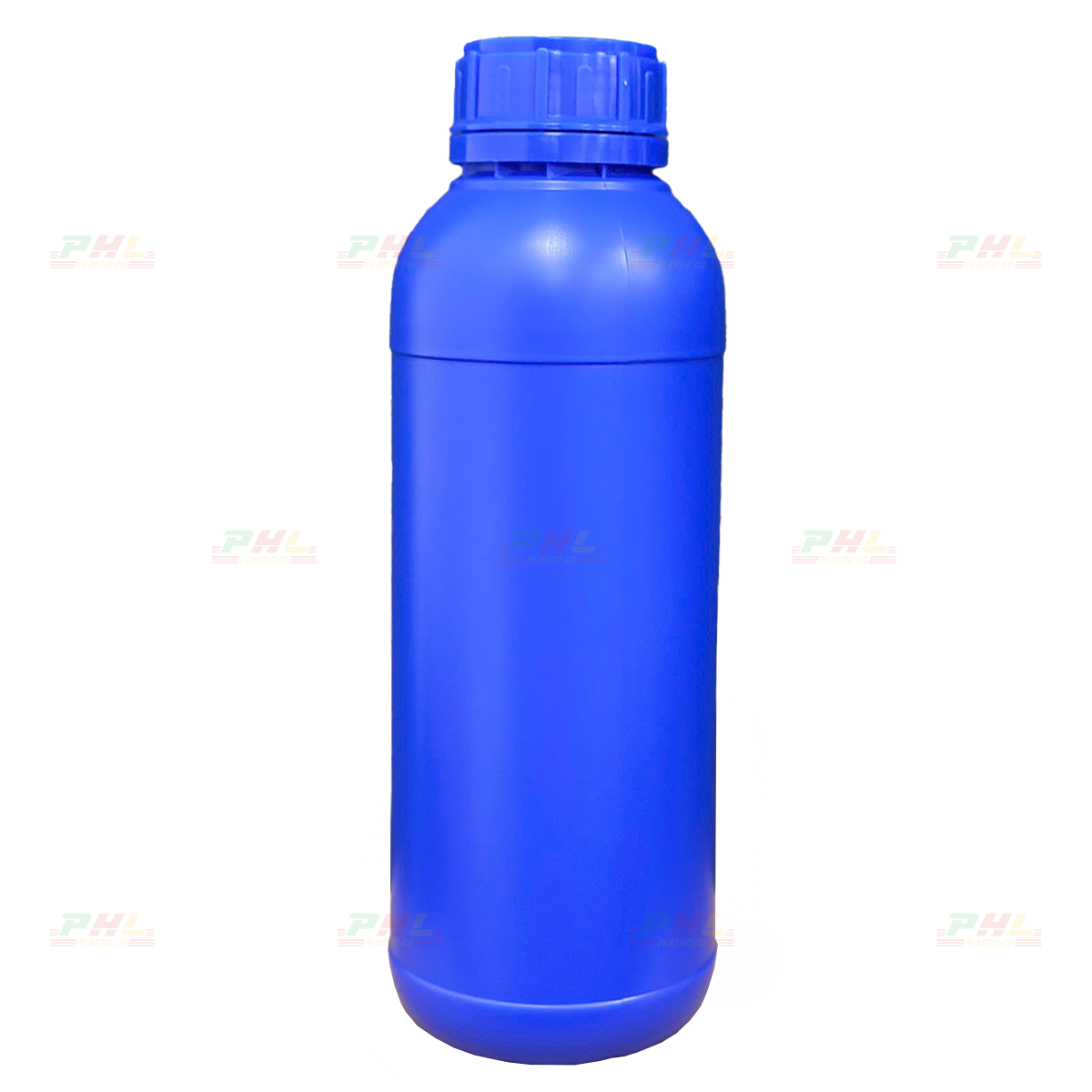 Chai HDPE/COEX 1000mL (1Lit) ø50mm Tròn Hai Gờ - Xanh Dương