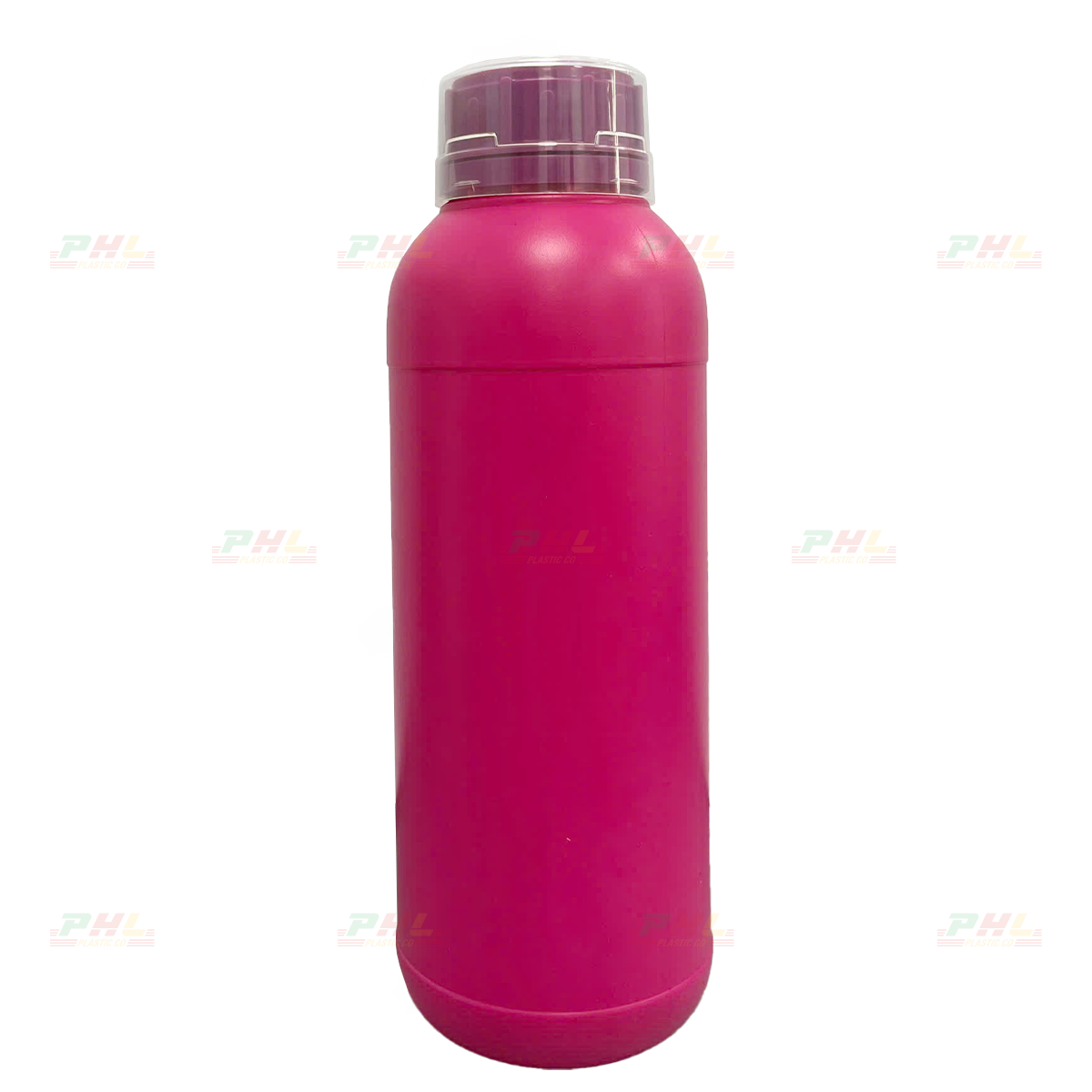 Chai HDPE/COEX 1000mL (1Lit) ø50mm Tròn Hai Gờ - Hồng