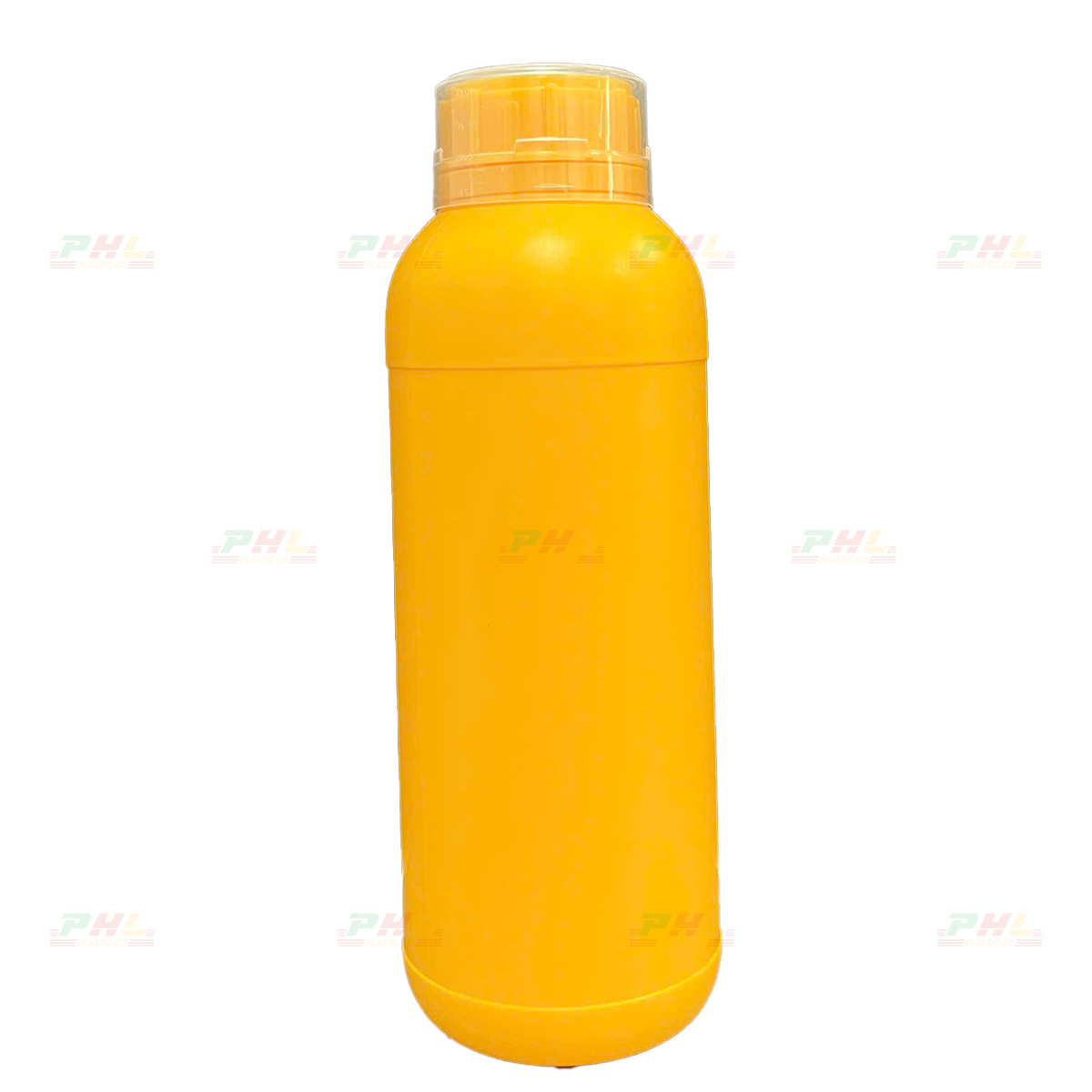 Chai HDPE/COEX 1000mL (1Lit) ø50mm Tròn Hai Gờ - Vàng