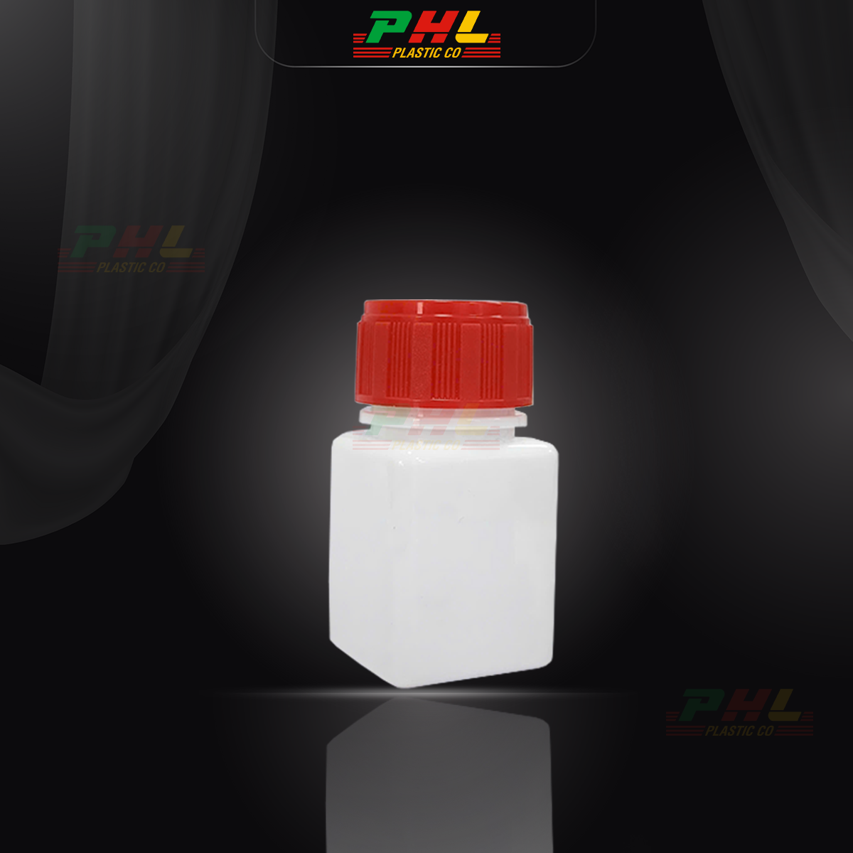 PET 30mL ø26mm – Square Bottle - White