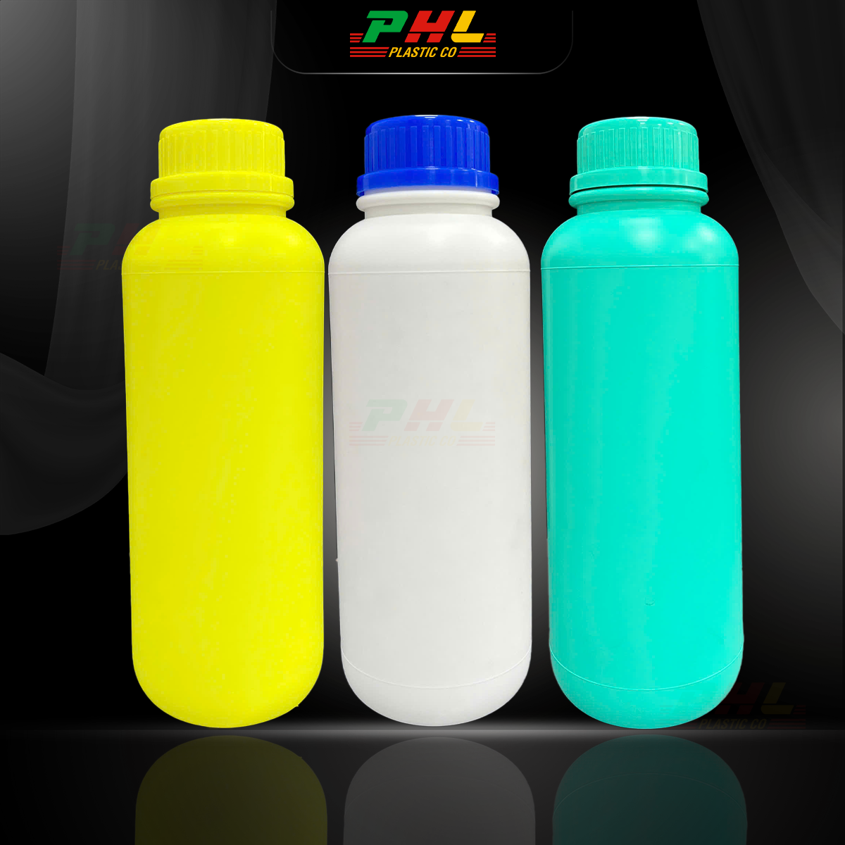 Chai HDPE/COEX 1000mL (1Lit) ø50mm Tròn - Trắng Sữa