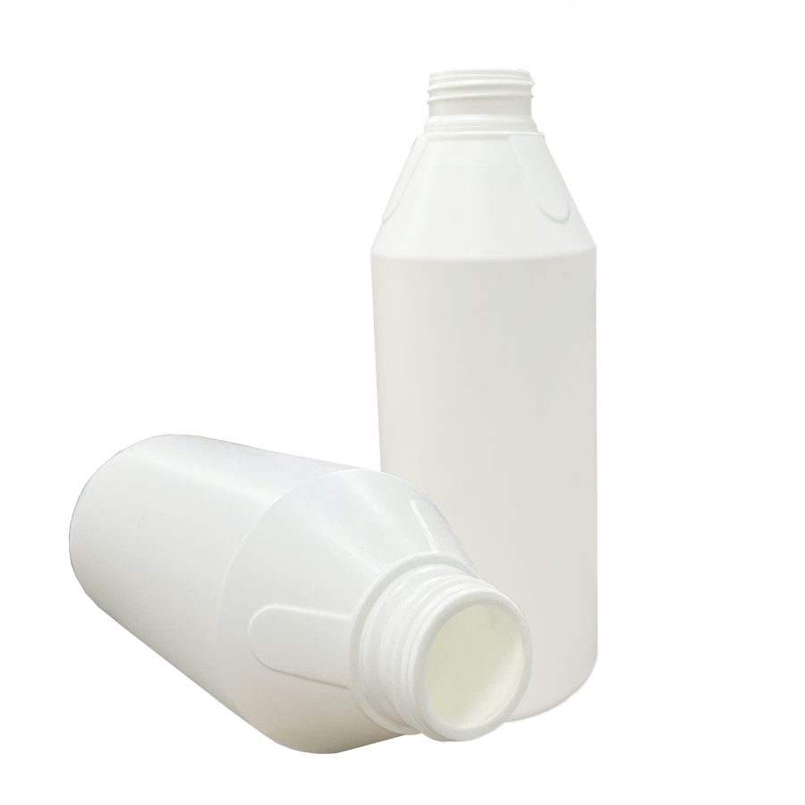 Chai HDPE/COEX 1000mL (1Lit) ø43mm Tròn 3 Cạnh - Trắng Sữa