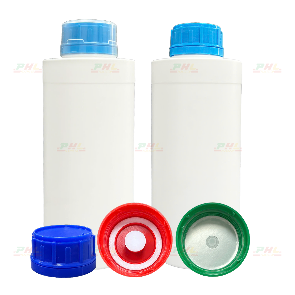 Chai HDPE/COEX 1300mL (1.3Lit) ø50mm Tròn Hai Gờ - Trắng Sữa