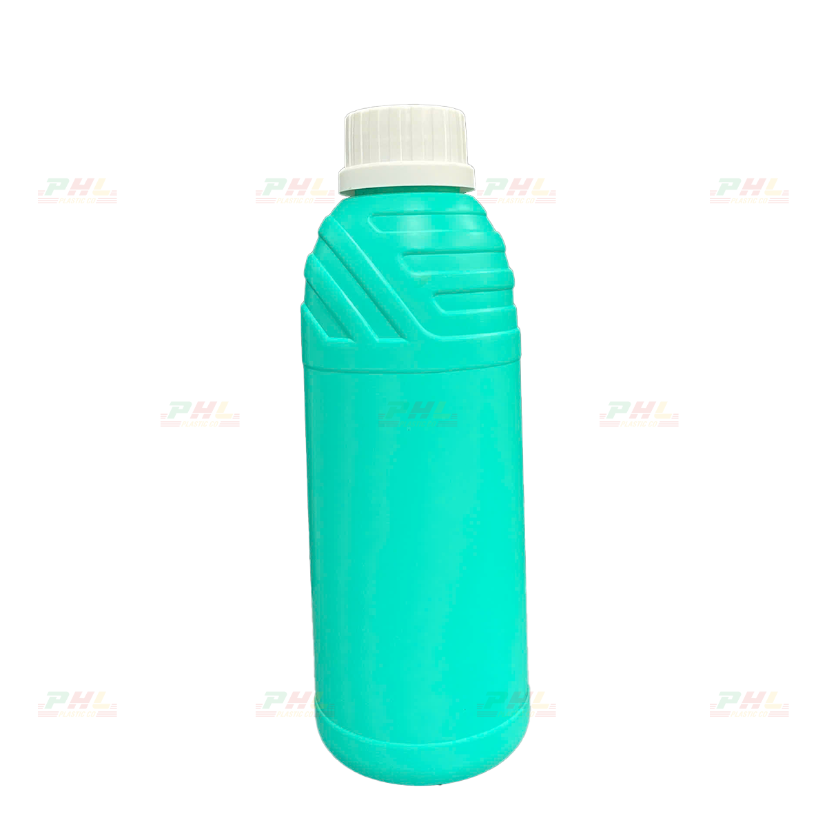 Chai HDPE/COEX 1000mL (1Lit) ø425mm Tròn Vai Gân - Xanh Tiffany