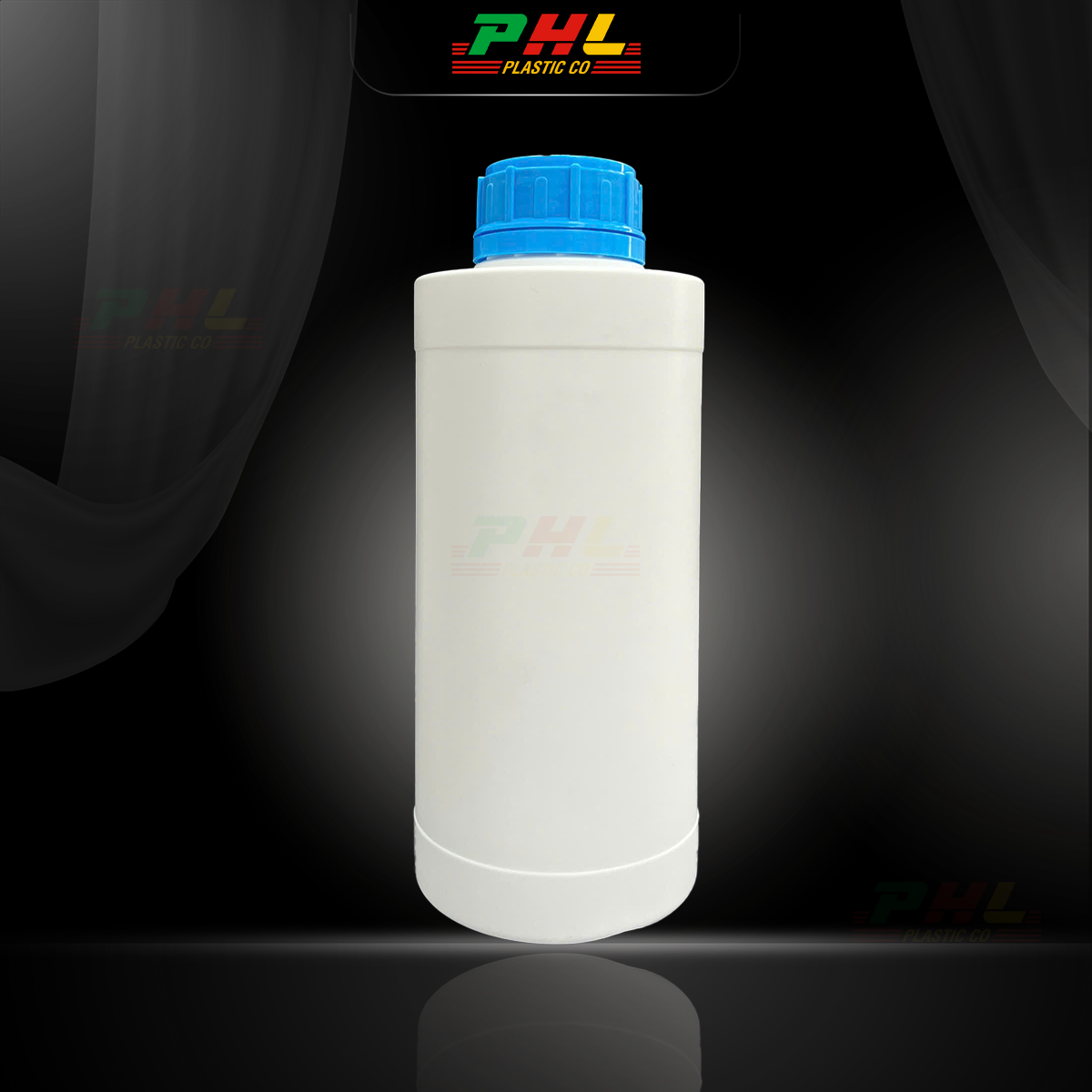 Chai HDPE/COEX 1300mL (1.3Lit) ø50mm Tròn Hai Gờ - Trắng Sữa