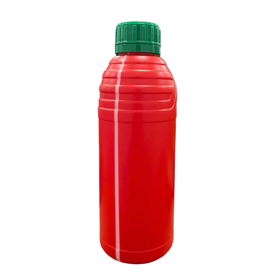 Chai HDPE/COEX 1000mL (1Lit) ø425mm Tròn Vai Gân - Đỏ