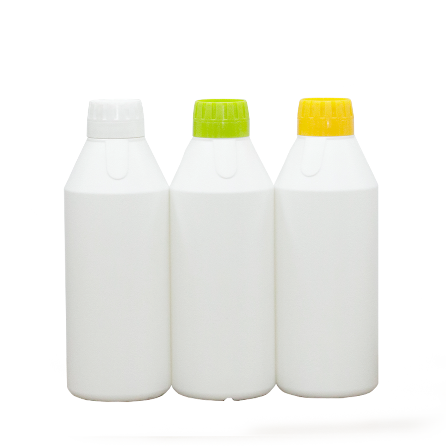 Chai HDPE/COEX 1000mL (1Lit) ø43mm Tròn 3 Cạnh - Trắng Sữa