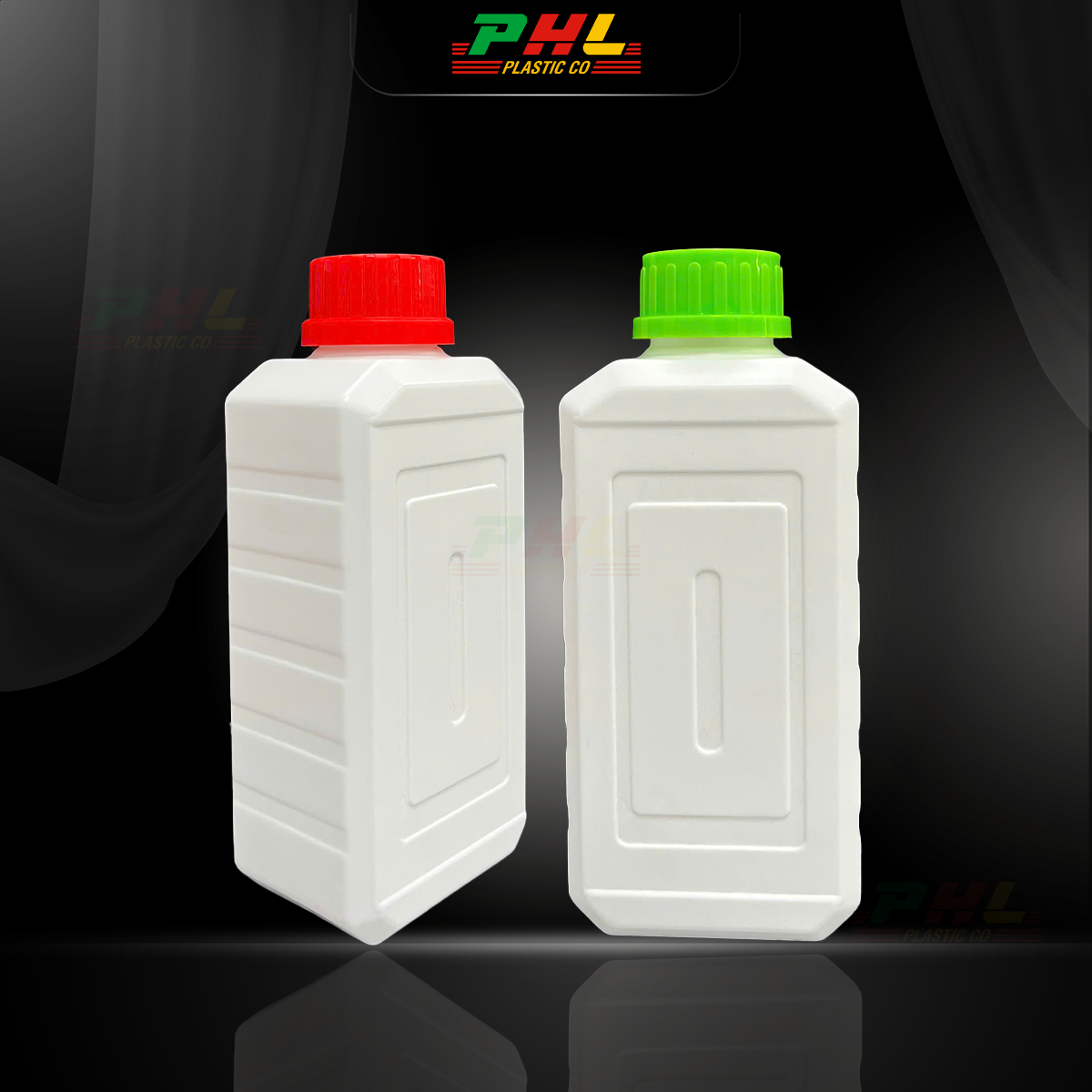 Chai HDPE/COEX 1000mL (1Lit) ø43mm Vuông - Trắng Sữa