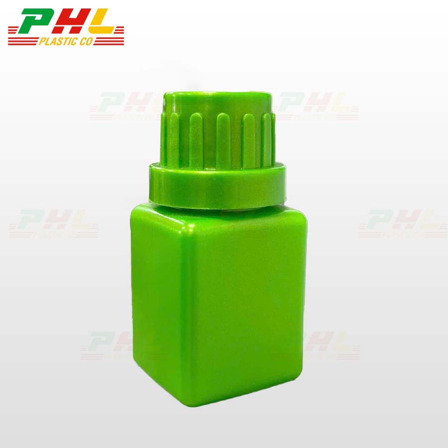 Chai HDPE/COEX 25mL ø21mm Vuông - Metallic Green