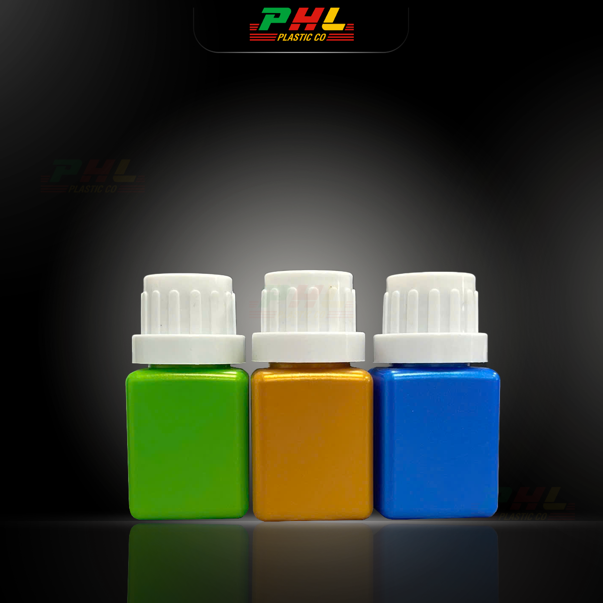 Chai HDPE/COEX 25mL ø21mm Vuông - Metallic Gold