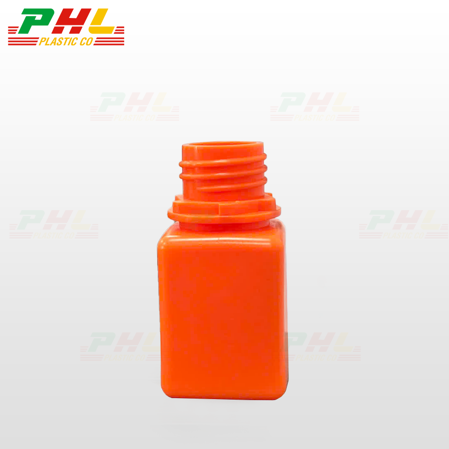 Chai HDPE/COEX 25mL ø21mm Vuông - Cam Tươi