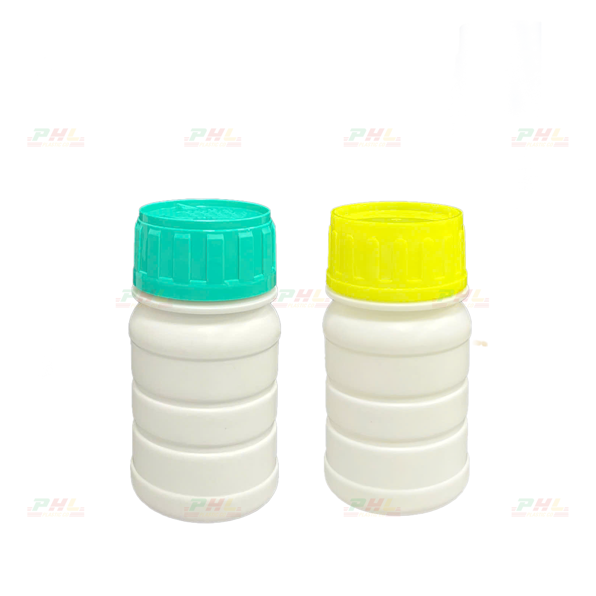 Chai HDPE/COEX 100mL ø45mm Tròn Gân - Trắng Sữa