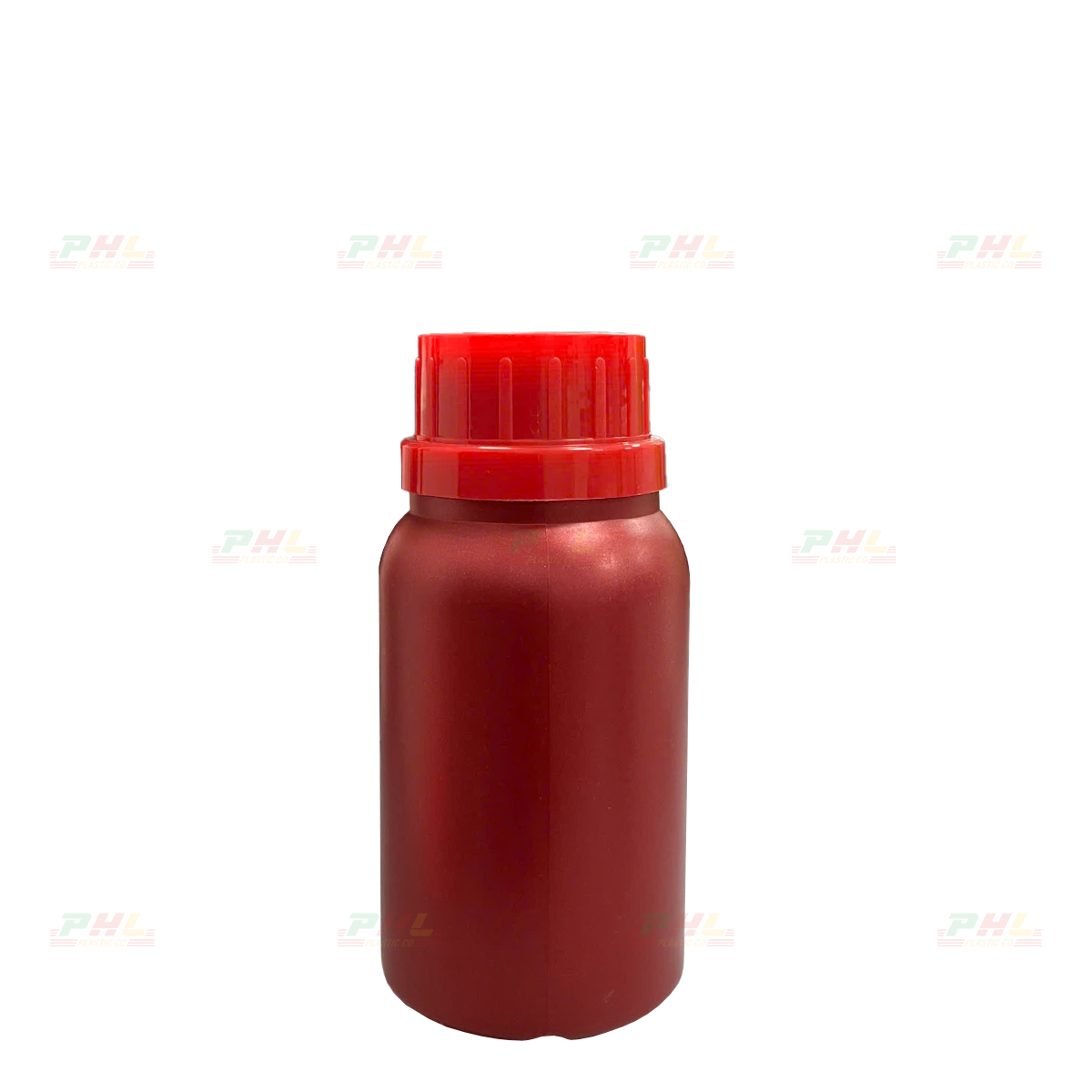 HDPE/COEX 100mL Bottle – ø33mm, Round, Smooth Body - Mallic Red