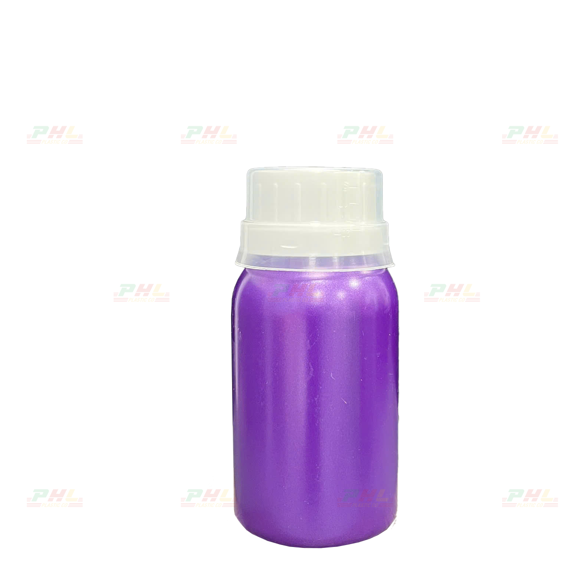 HDPE/COEX 100mL Bottle – ø33mm, Round, Smooth Body - Metallic Purple