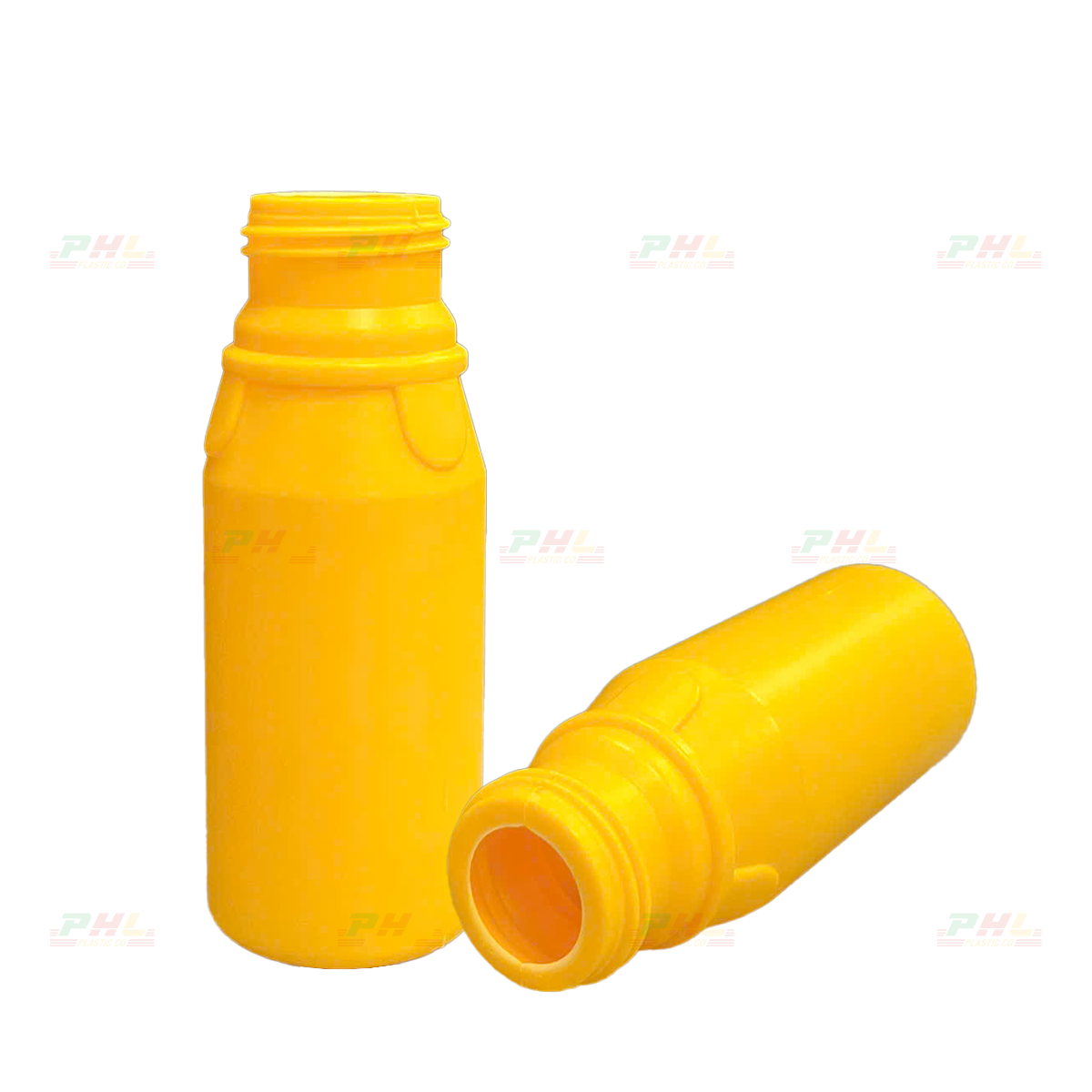 HDPE/COEX Bottle 100mL ø32mm – Round With 3 Ribs - Yellow