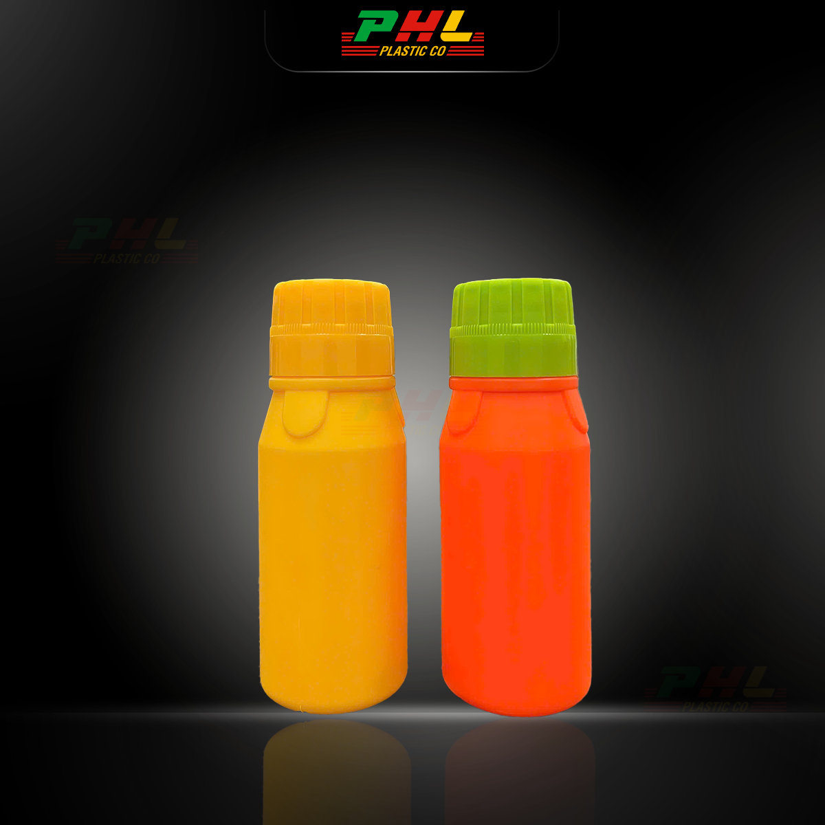 HDPE/COEX Bottle 100mL ø32mm – Round With 3 Ribs - Yellow