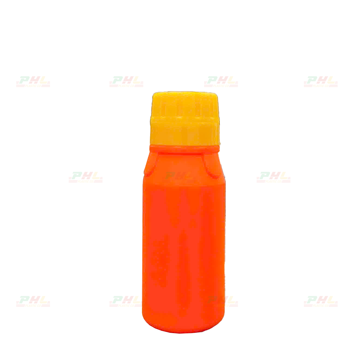 HDPE/COEX Bottle 100mL ø32mm – Round With 3 Ribs - Fresh Orange