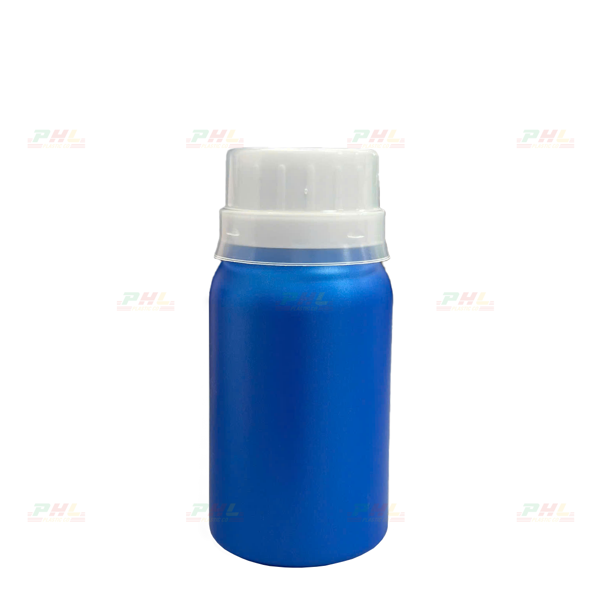 HDPE/COEX 100mL Bottle – ø33mm, Round, Smooth Body - Metalic Blue