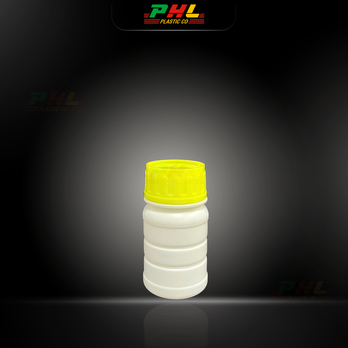 Chai HDPE/COEX 100mL ø45mm Tròn Gân - Trắng Sữa