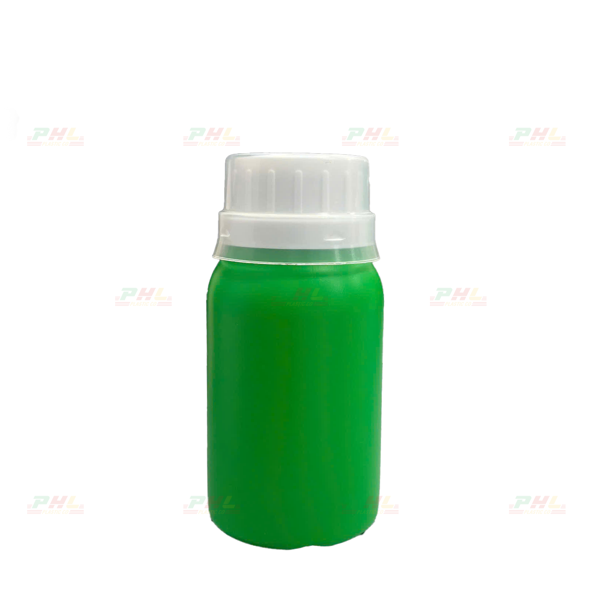 HDPE/COEX 100mL Bottle – ø33mm, Round, Smooth Body - Fresh Green