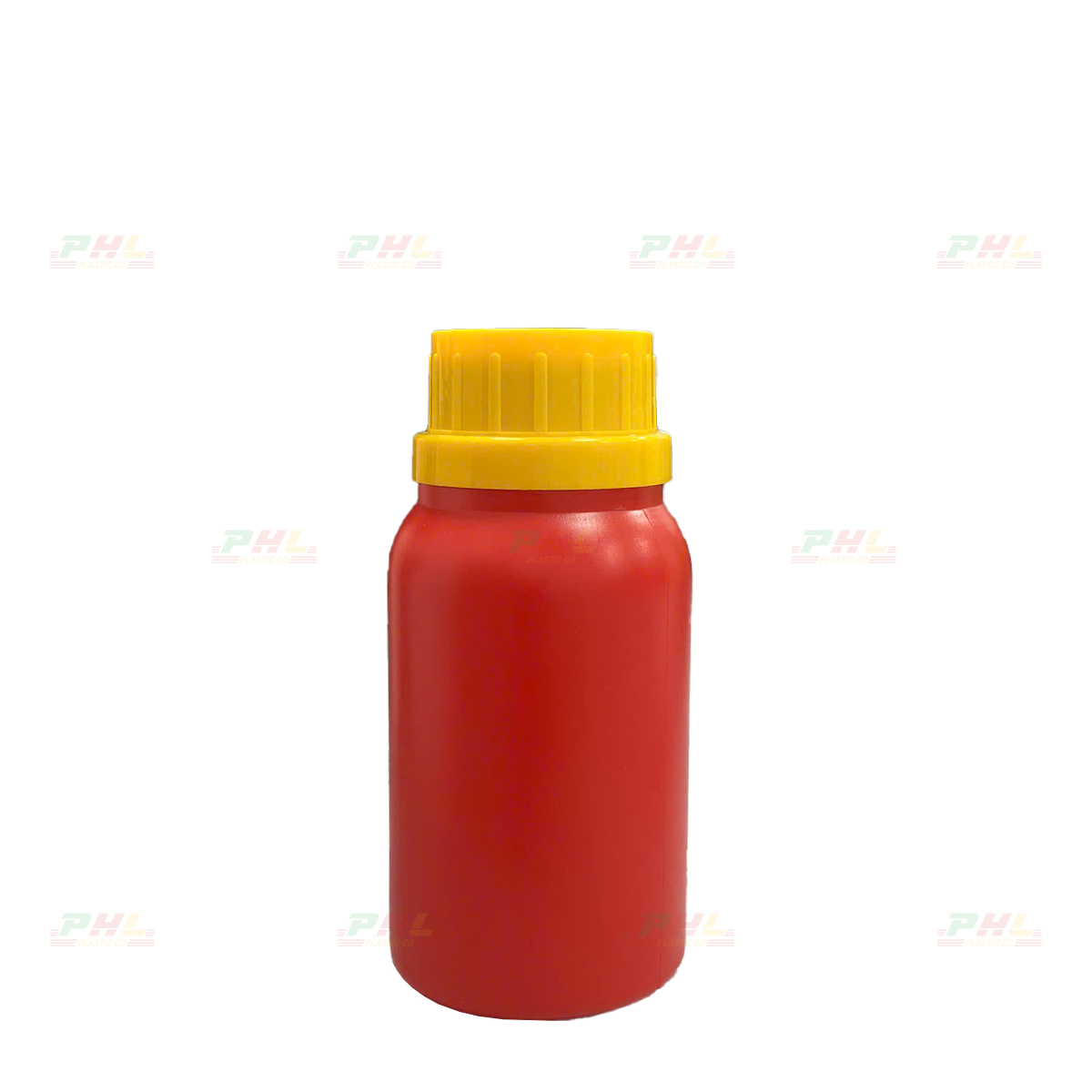 HDPE/COEX 100mL Bottle – ø33mm, Round, Smooth Body - Red