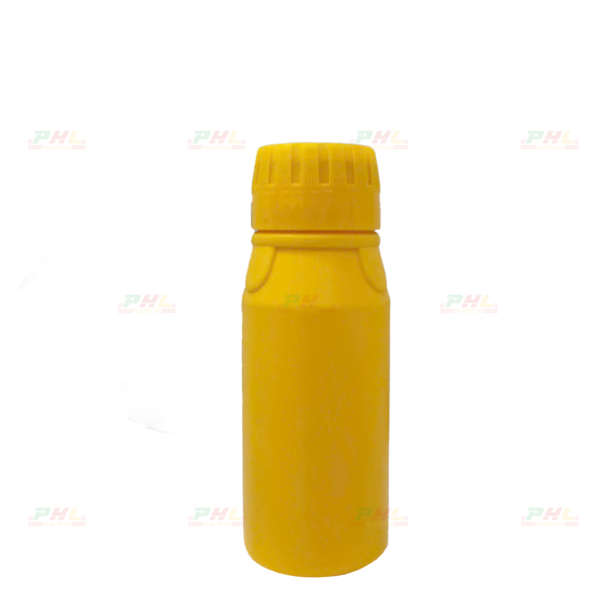 HDPE/COEX 250mL ø43mm Triple-Edge Round Bottle - Yellow