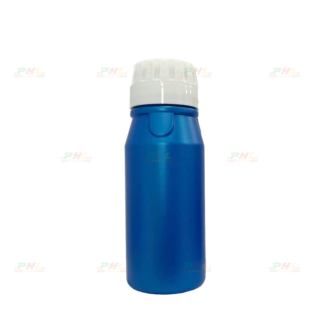 HDPE/COEX 250mL ø43mm Triple-Edge Round Bottle - Metallic Blue