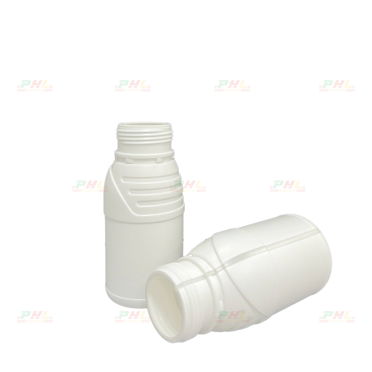 HDPE/COEX 250mL ø45mm Ribbed Shoulder Round Bottle – SGT - Milky White