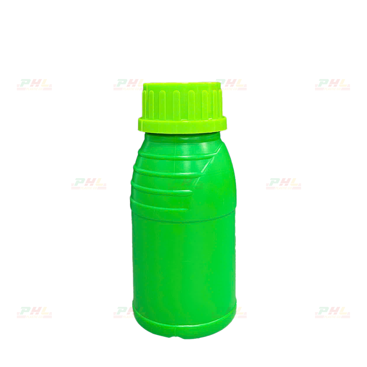 Chai HDPE/COEX 250mL ø43mm Tròn Vai Gân - Xanh Lá Tươi