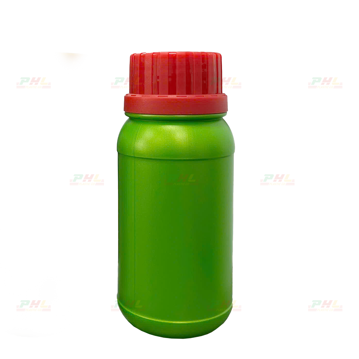 HDPE/COEX 250mL ø43mm Round Bottle with Dual Ribs - Metallic Monster Green