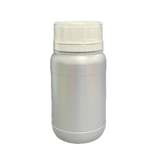 Chai HDPE/COEX 300mL ø50mm Tròn Hai Gờ Vai Bầu - Metallic Silver