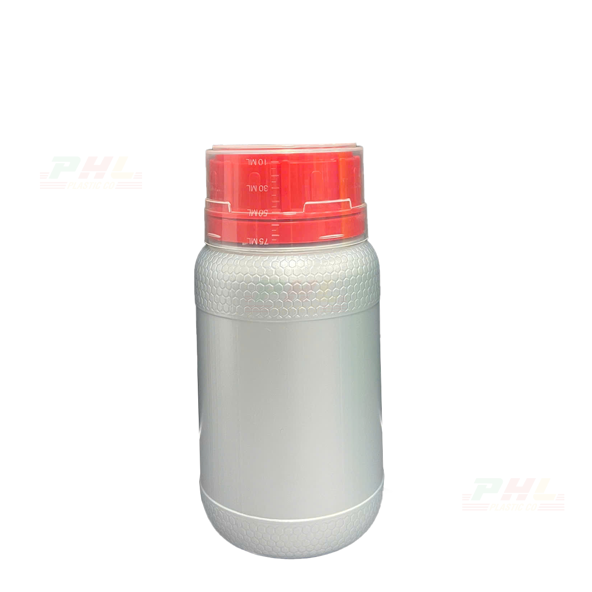 Chai HDPE/COEX 300mL ø50mm Tròn 2 Gờ Vai Beehive - Metallic Silver