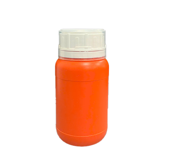 Chai HDPE/COEX 300mL ø50mm Tròn Hai Gờ Vai Bầu - Cam Tươi