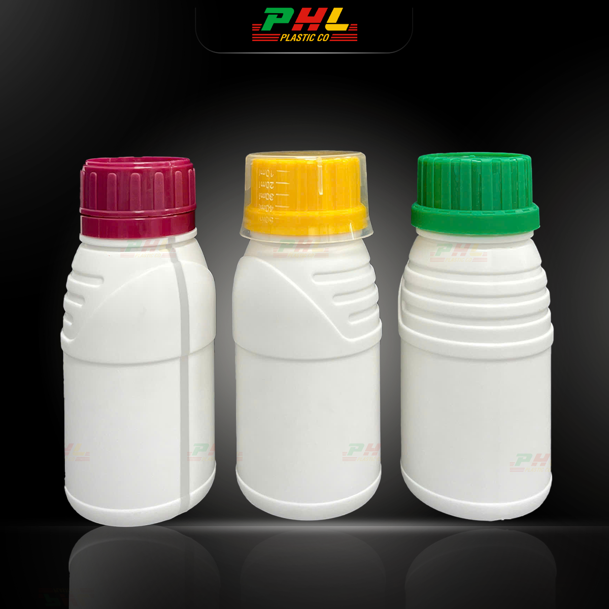 Chai HDPE/COEX 250mL ø42.5mm Tròn Vai Gân SGT - Trắng Sữa