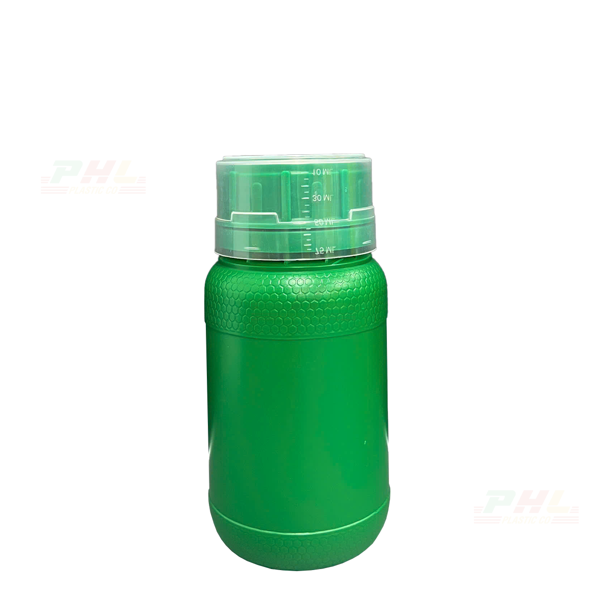 Chai HDPE/COEX 300mL ø50mm Tròn 2 Gờ Vai Beehive - Xanh Lá Đậm