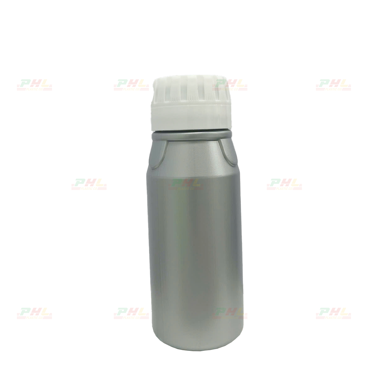 HDPE/COEX 250mL ø43mm Triple-Edge Round Bottle - Metallic Silver