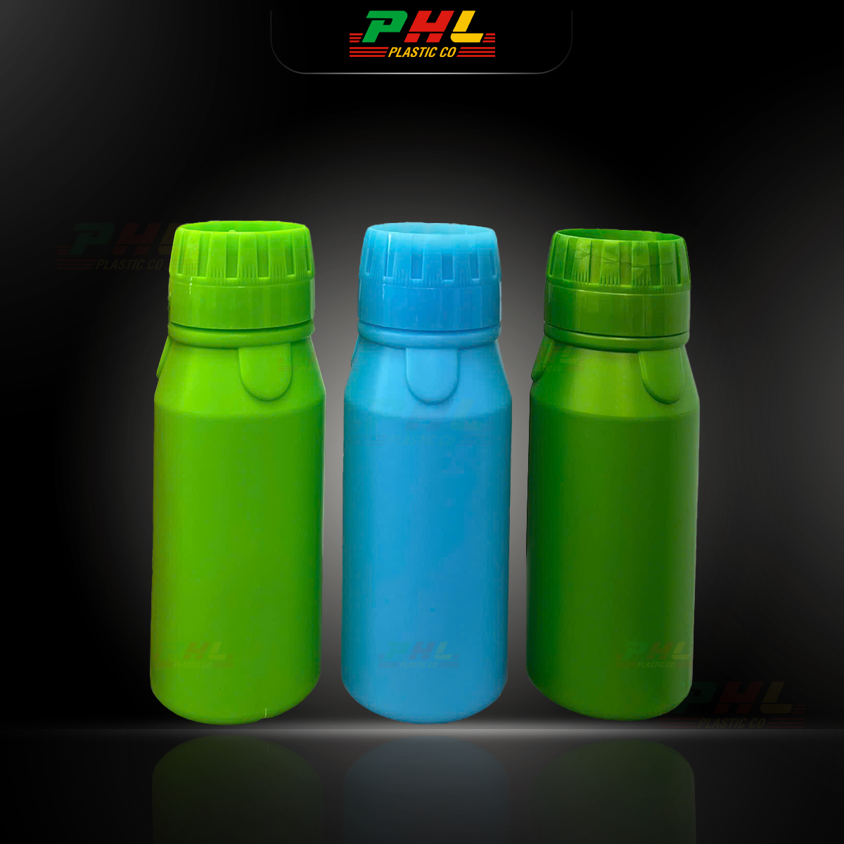 HDPE/COEX 250mL ø43mm Triple-Edge Round Bottle - Metallic Monster Green