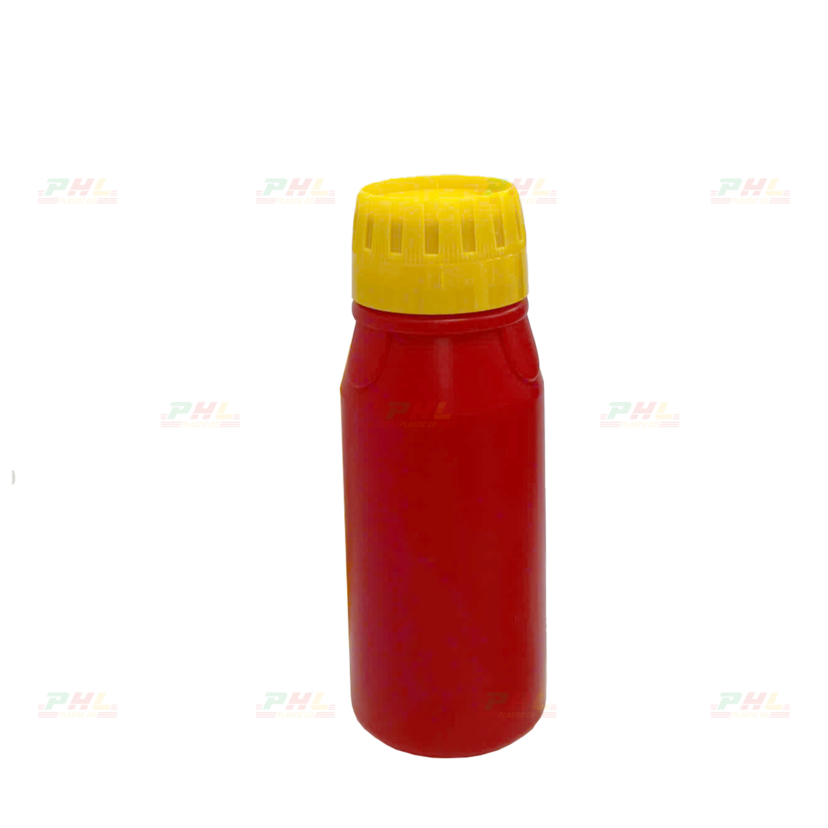 HDPE/COEX 250mL ø43mm Triple-Edge Round Bottle - Red