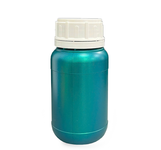 Chai HDPE/COEX 300mL ø50mm Tròn Hai Gờ Vai Bầu - Metallic Green