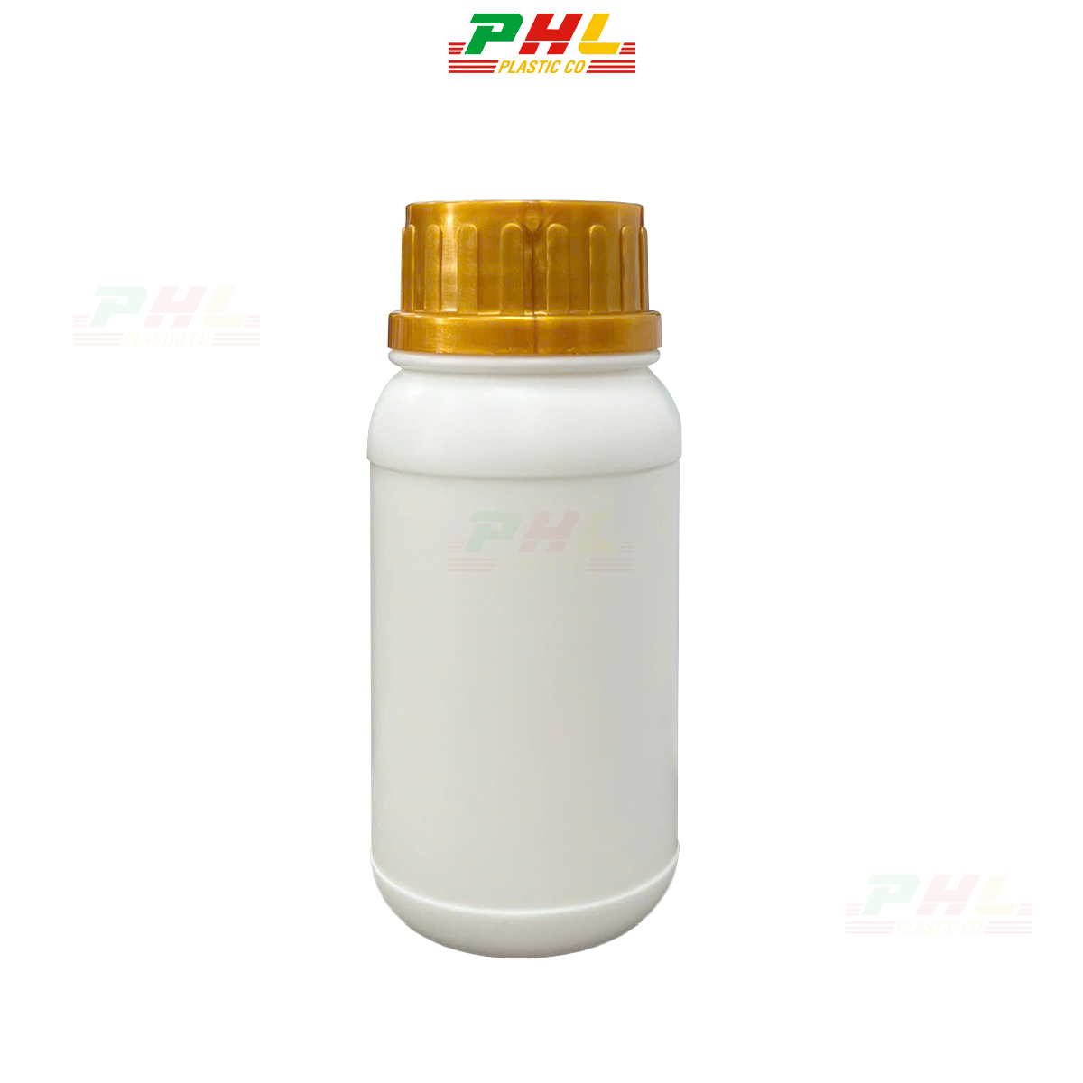 HDPE/COEX 250mL ø43mm Round Bottle with Dual Ribs - Milky White