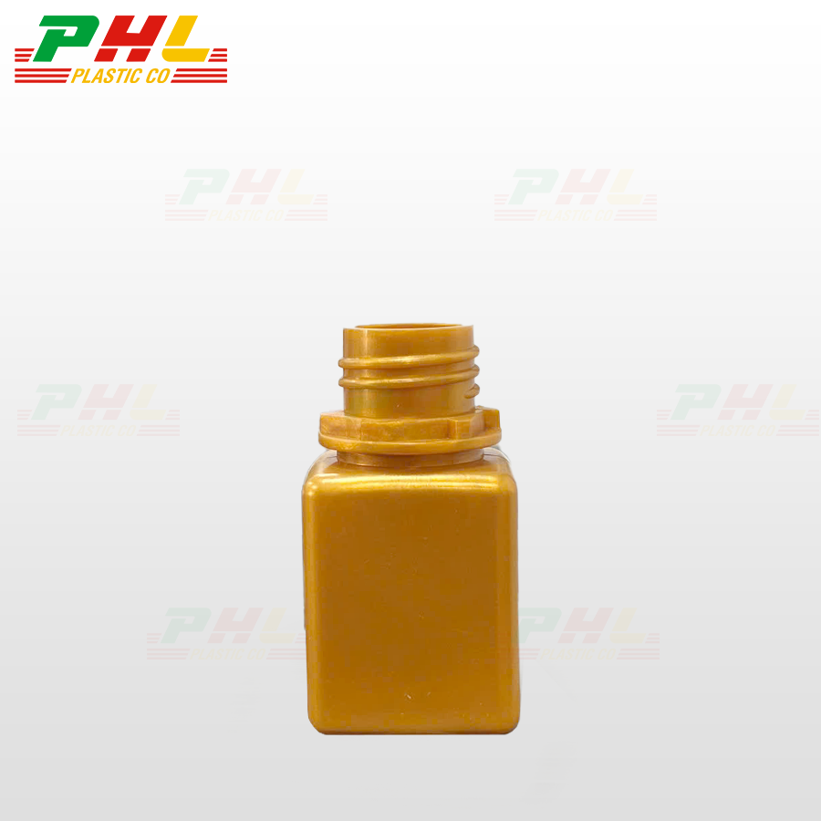 Chai HDPE/COEX 25mL ø21mm Vuông - Metallic Gold