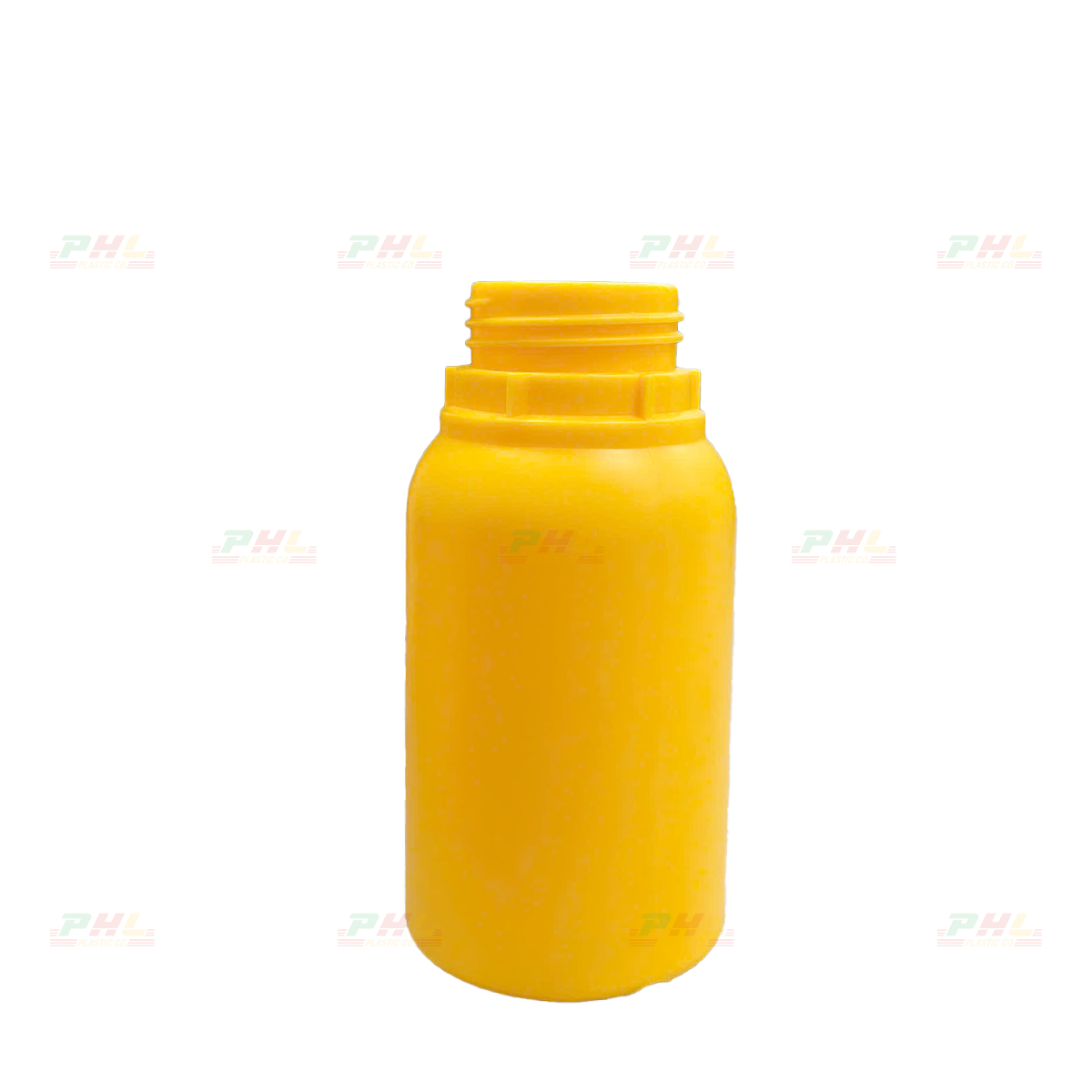 HDPE/COEX 100mL Bottle – ø33mm, Round, Smooth Body - Yellow