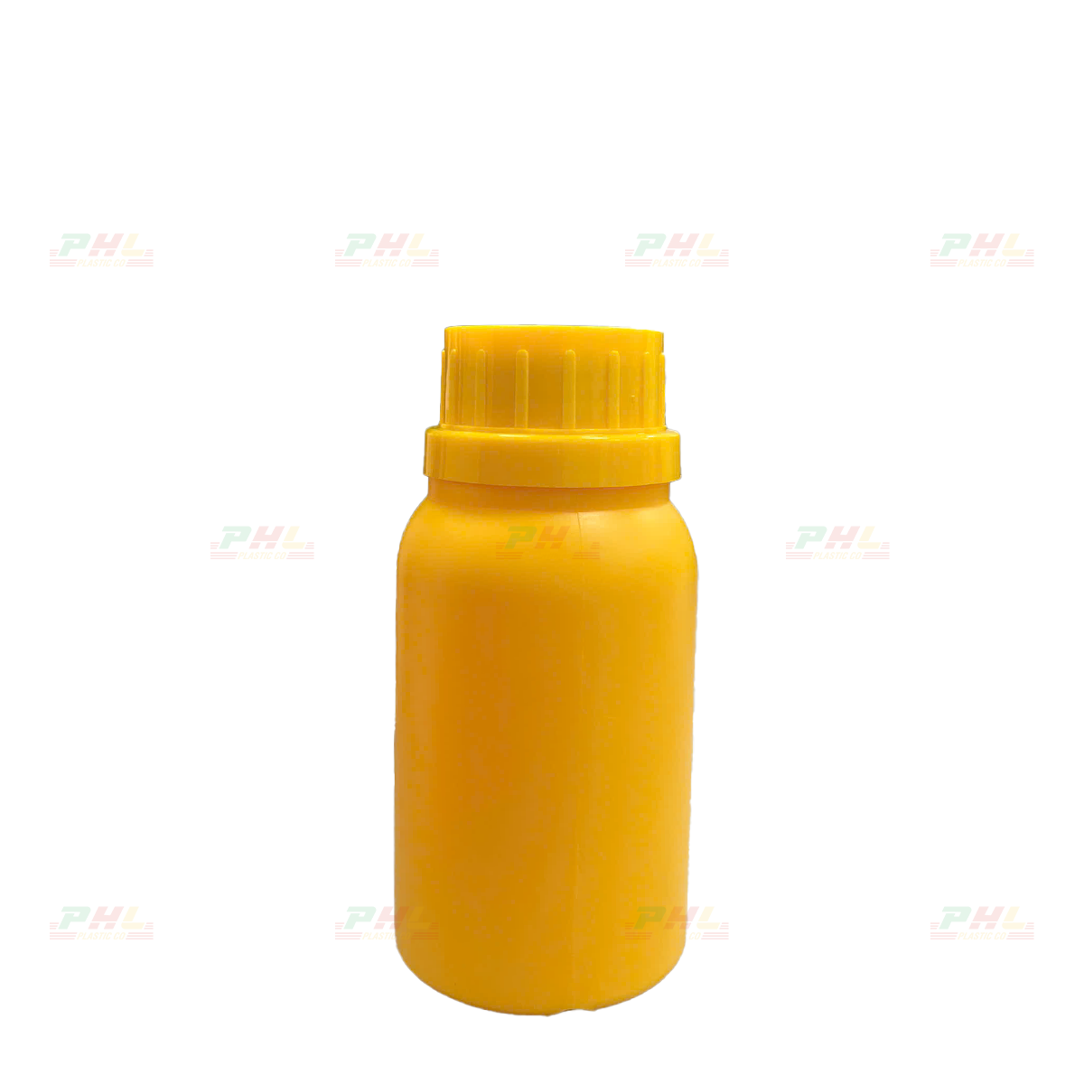 HDPE/COEX 100mL Bottle – ø33mm, Round, Smooth Body - Yellow