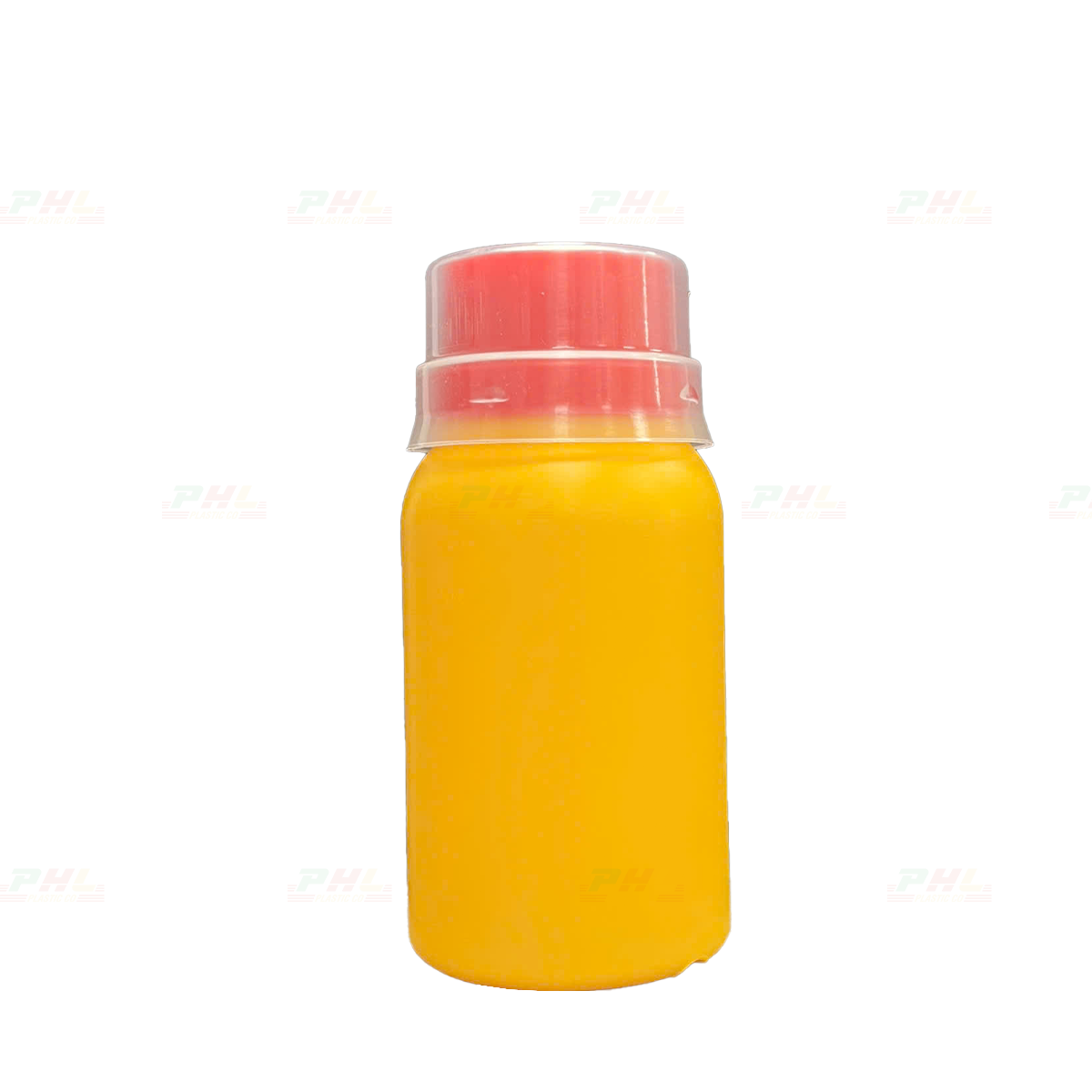 HDPE/COEX 100mL Bottle – ø33mm, Round, Smooth Body - Yellow