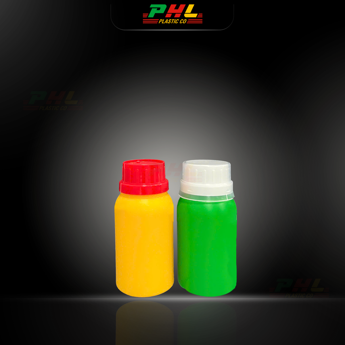 HDPE/COEX 100mL Bottle – ø33mm, Round, Smooth Body - Yellow