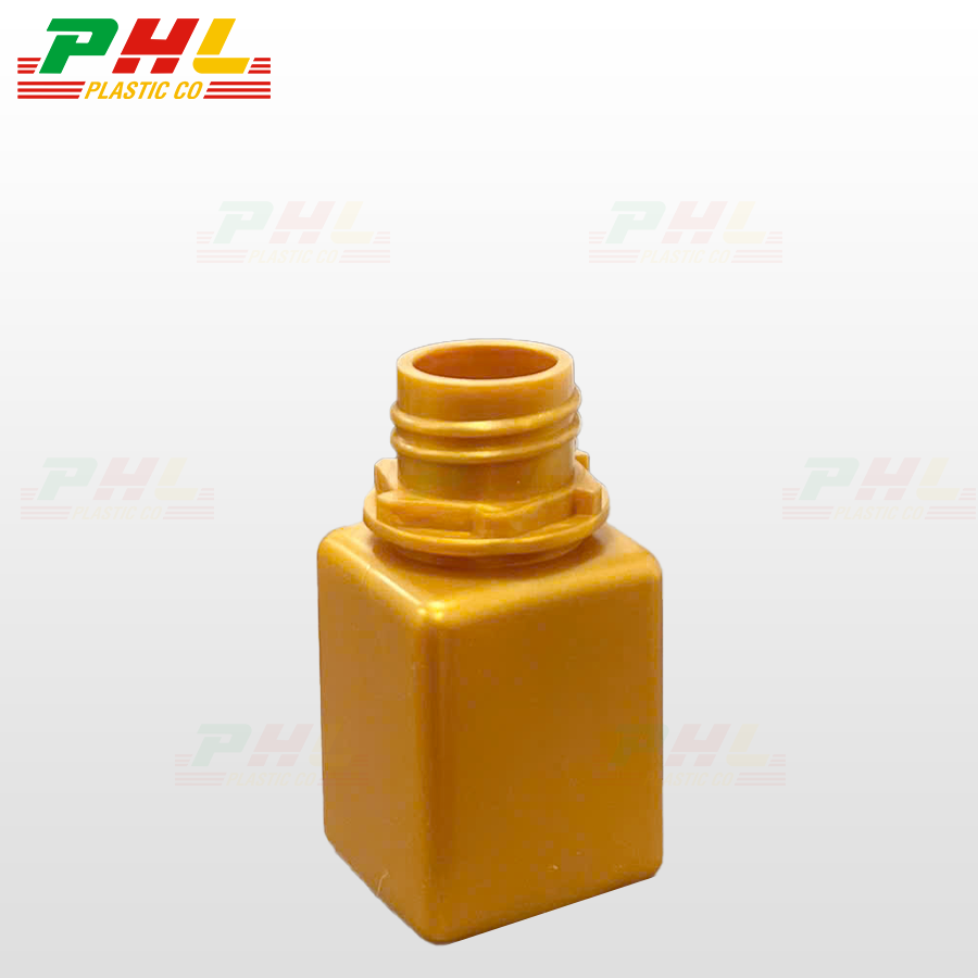 Chai HDPE/COEX 25mL ø21mm Vuông - Metallic Gold