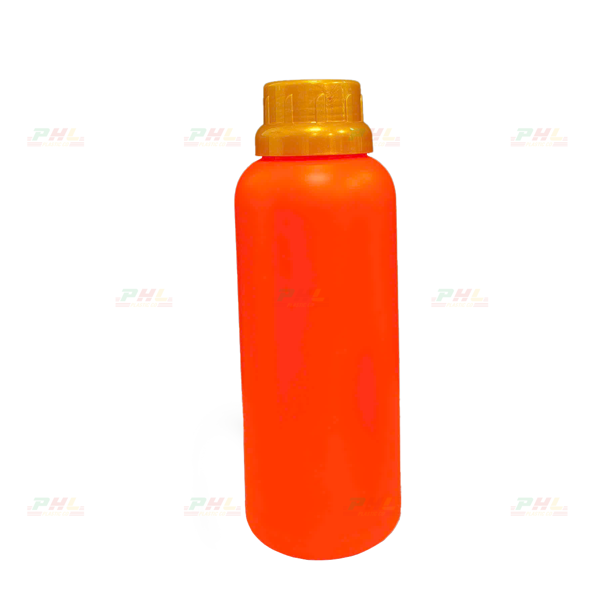 Chai HDPE/COEX 500mL ø38mm Tròn Một Gờ - Cam Tươi